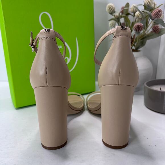 Sam Edelman Yaro Ankle Strap Block Heel Sandal Buckle Almond Women's 11 M - Picture 4 of 10